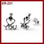 Srebrne kolczyki - I LOVE YOU ER-231