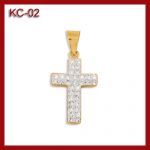 Złoty krzyżyk z kryształkami KC-02